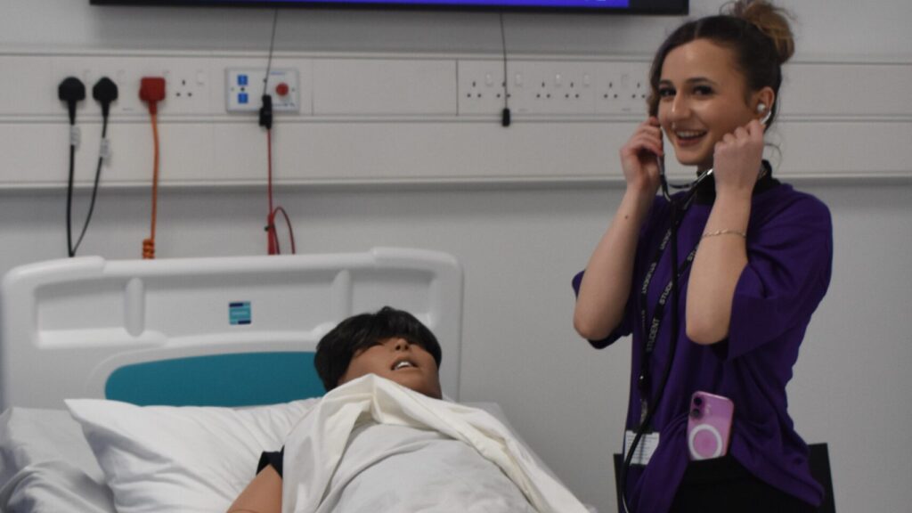 Student in the Hospital Ward at SouthgateT level Centre