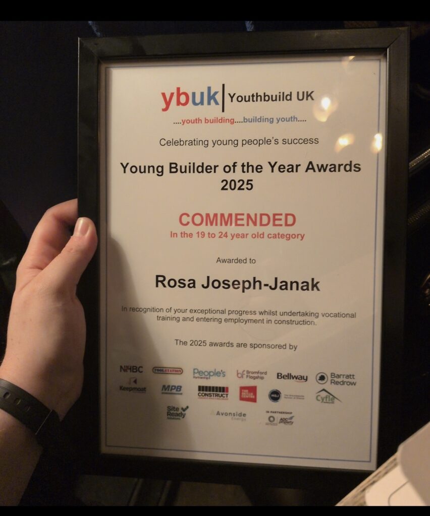 Young Builder of the Year Award Certificate