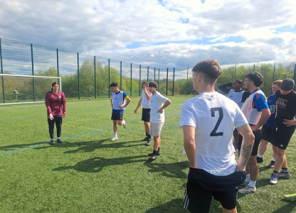 juventus academy students on a football training